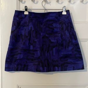 Purple & Black Patterned Mini Skirt - Theory - size 12